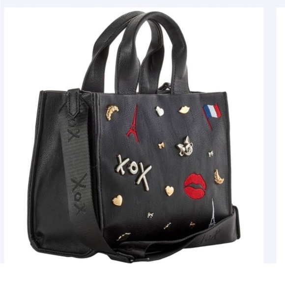 Betsey Johnson Black Tote with Whimsical Embellishments EUC - Picture 2 of 4